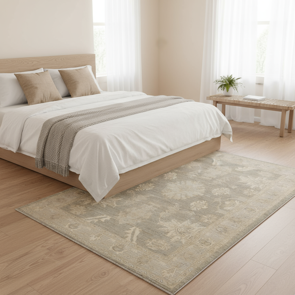3.11 x 5.8 ft Hand Knotted Oushak Rug