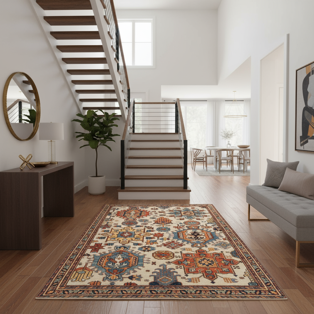 4 x 5.7 ft Hand Knotted Serapi Rug