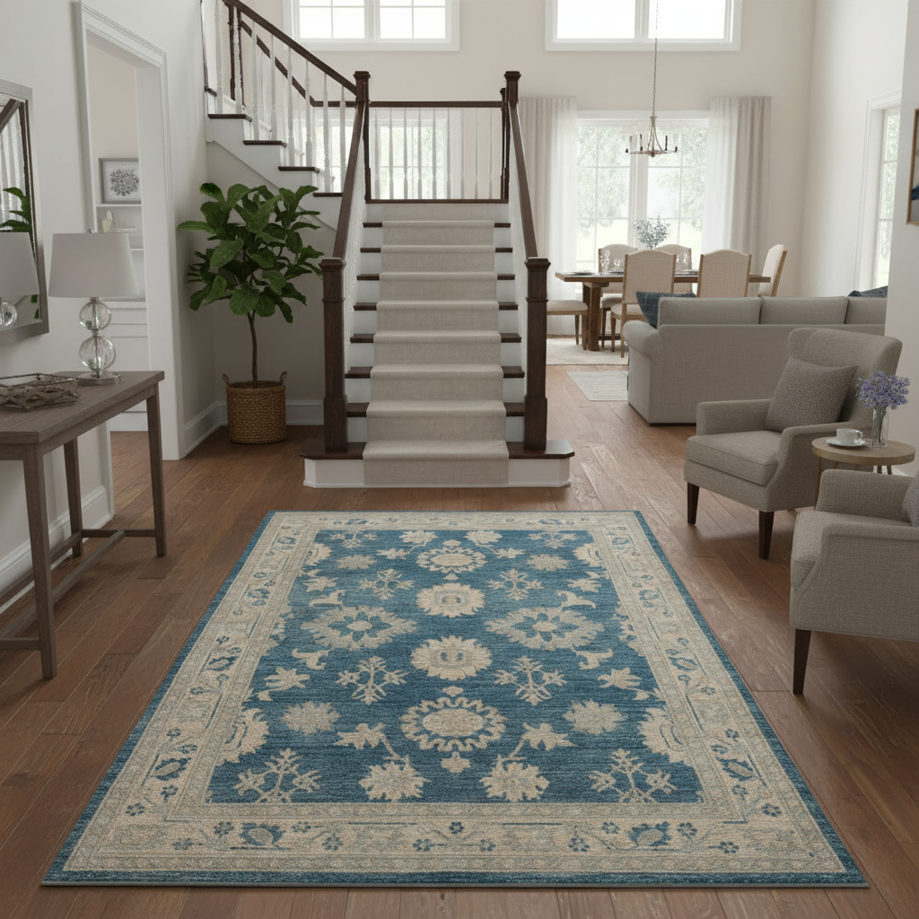 4.11 x 6.9 ft Hand Knotted Oushak Rug