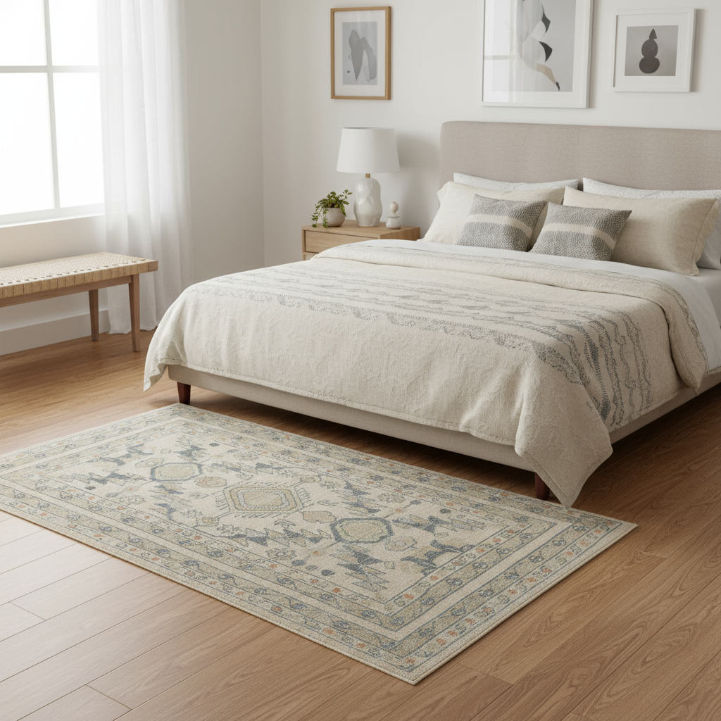 4.3 x 7.1 ft Hand Knotted Oushak Rug