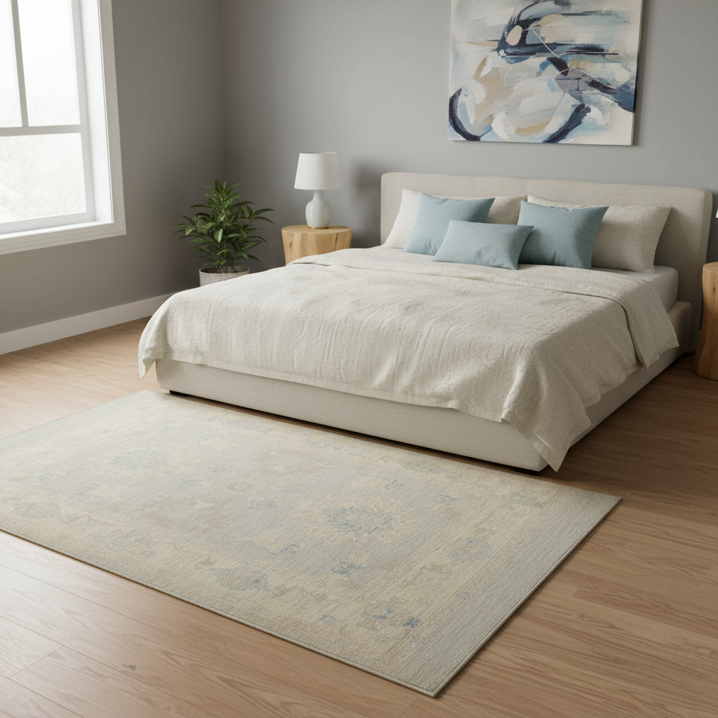 4 x 6.3 ft Hand Knotted Oushak Rug