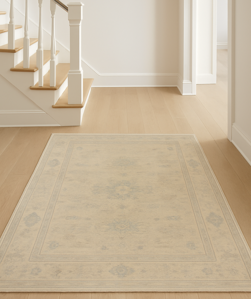 4 x 6.3 ft Hand Knotted Oushak Rug