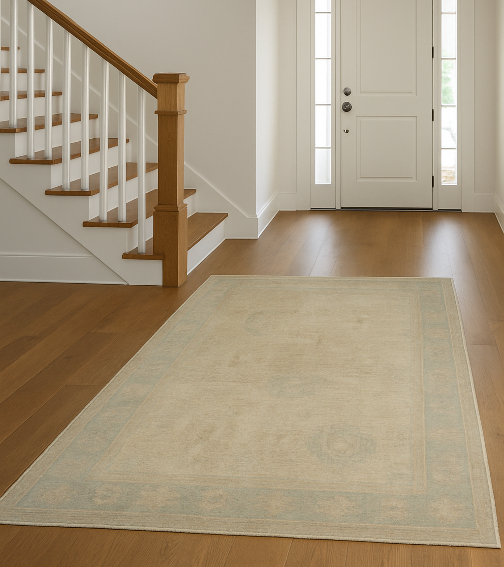 3.11 x 6.2 ft Hand Knotted Oushak Rug