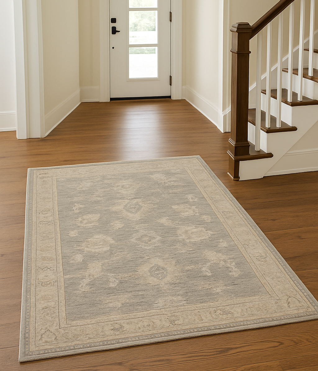 4 x 6.1 ft Hand Knotted Oushak Rug