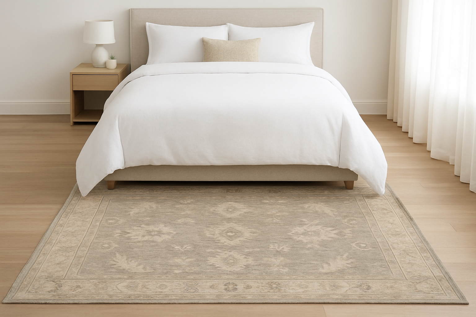 4 x 6.1 ft Hand Knotted Oushak Rug