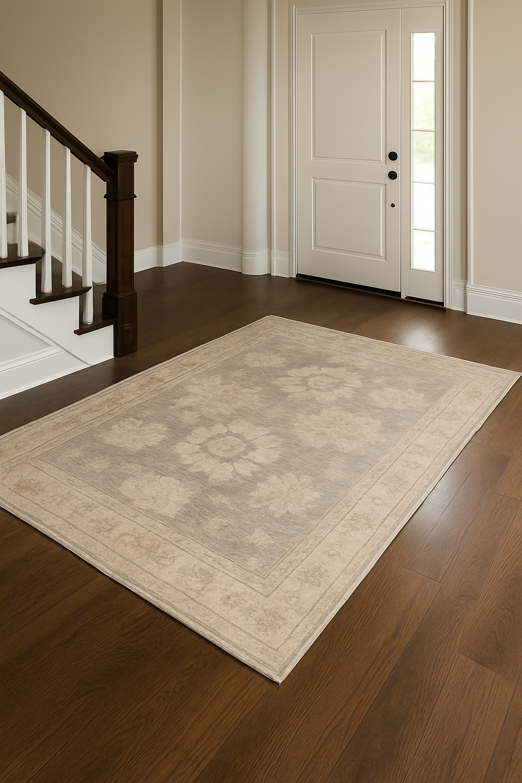 4.2 x 5.10 ft Hand Knotted Oushak Rug