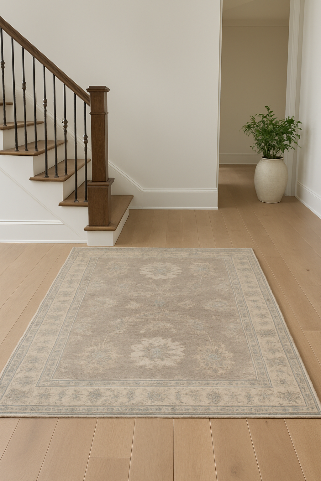 4 x 5.10 ft Hand Knotted Oushak Rug