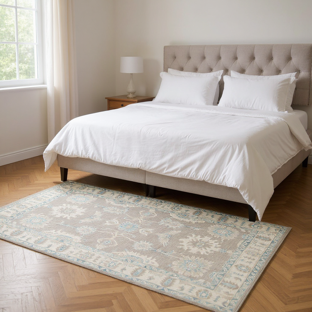 4 x 5.10 ft Hand Knotted Oushak Rug