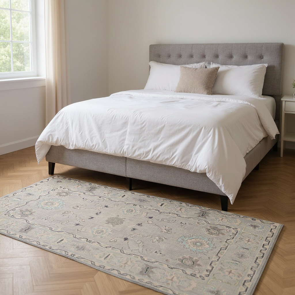 4.2 x 6.6 ft Hand Knotted Oushak Rug