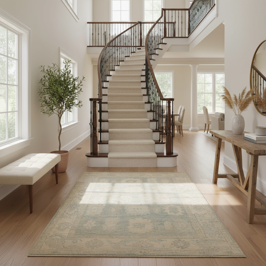 4.11 x 6.11 ft Hand Knotted Oushak Rug