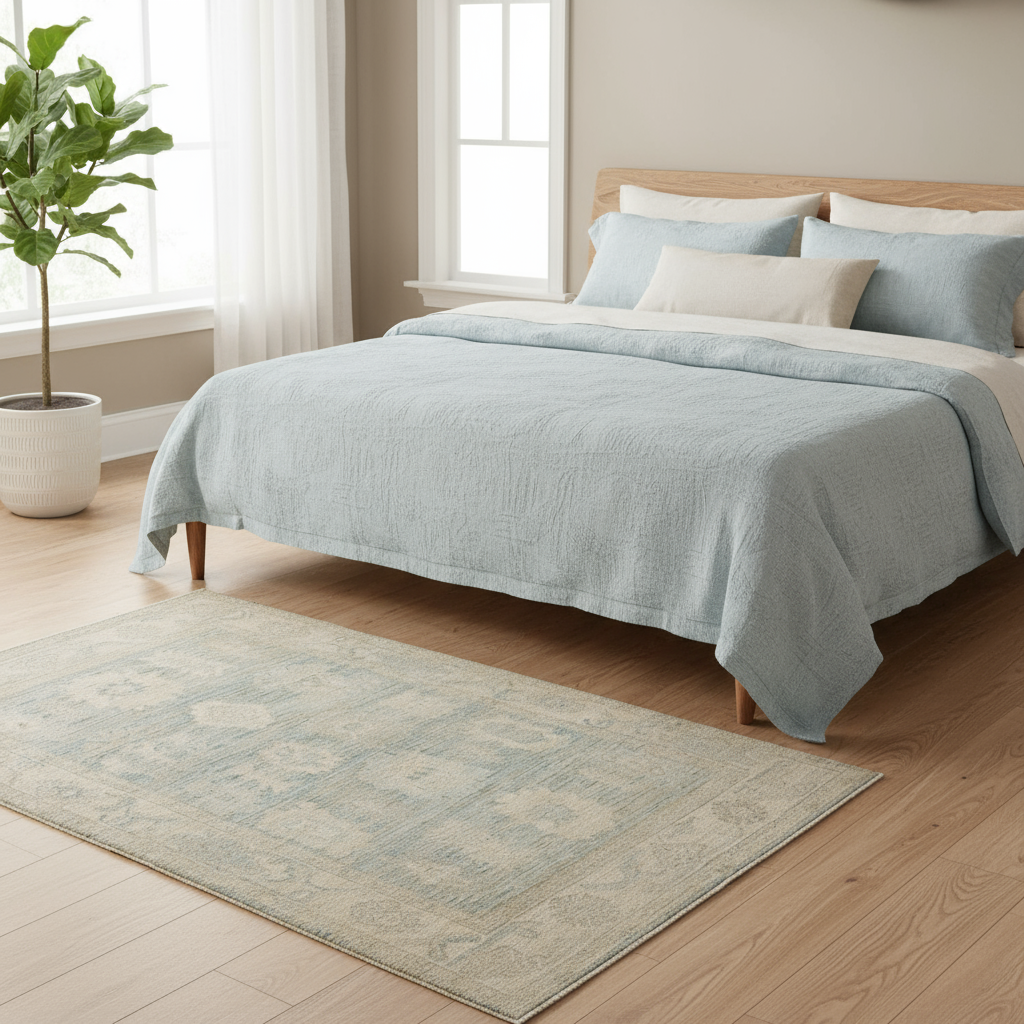 4.11 x 6.11 ft Hand Knotted Oushak Rug