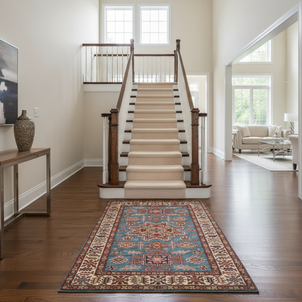 3.11 x 5.10 ft Hand Knotted Kazak Rug