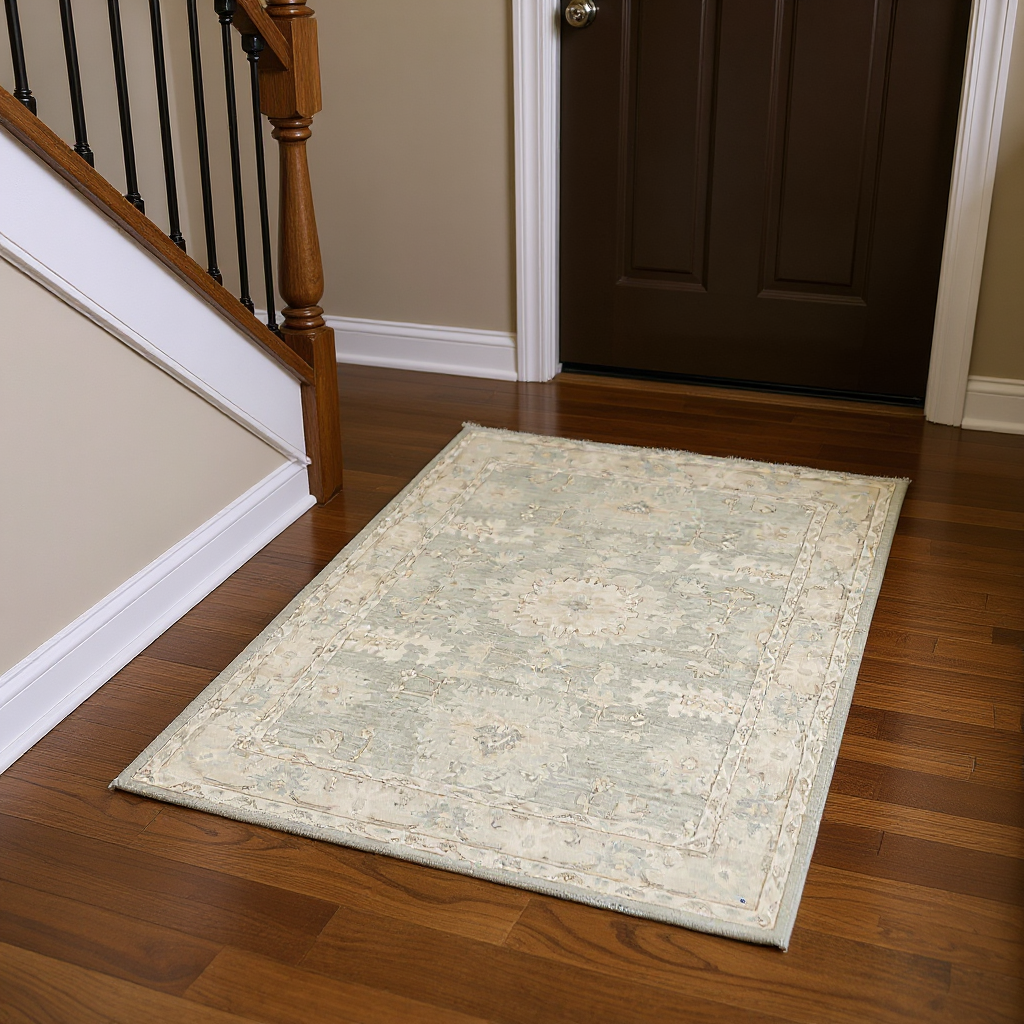 4.9 x 6.5 ft Hand Knotted Oushak Rug