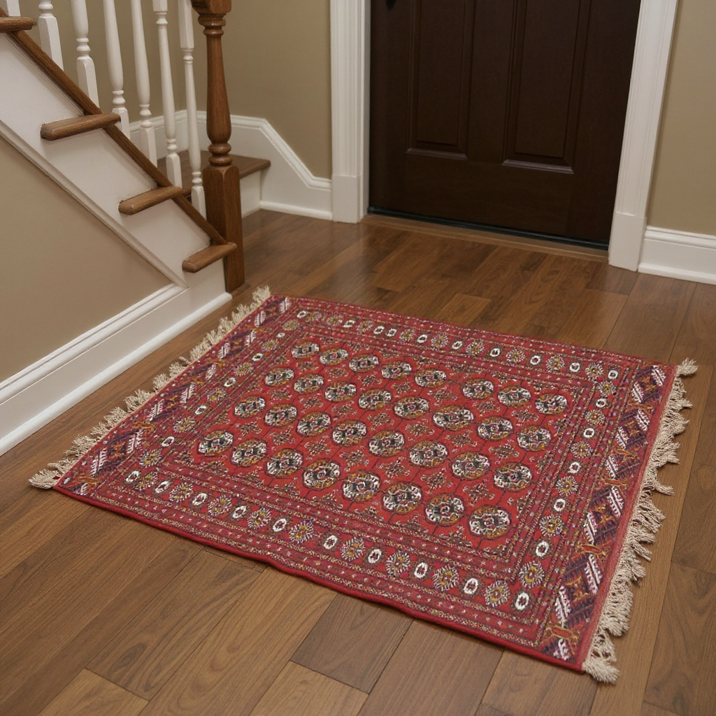 4 x 6 ft Hand Knotted Bokhara Rug