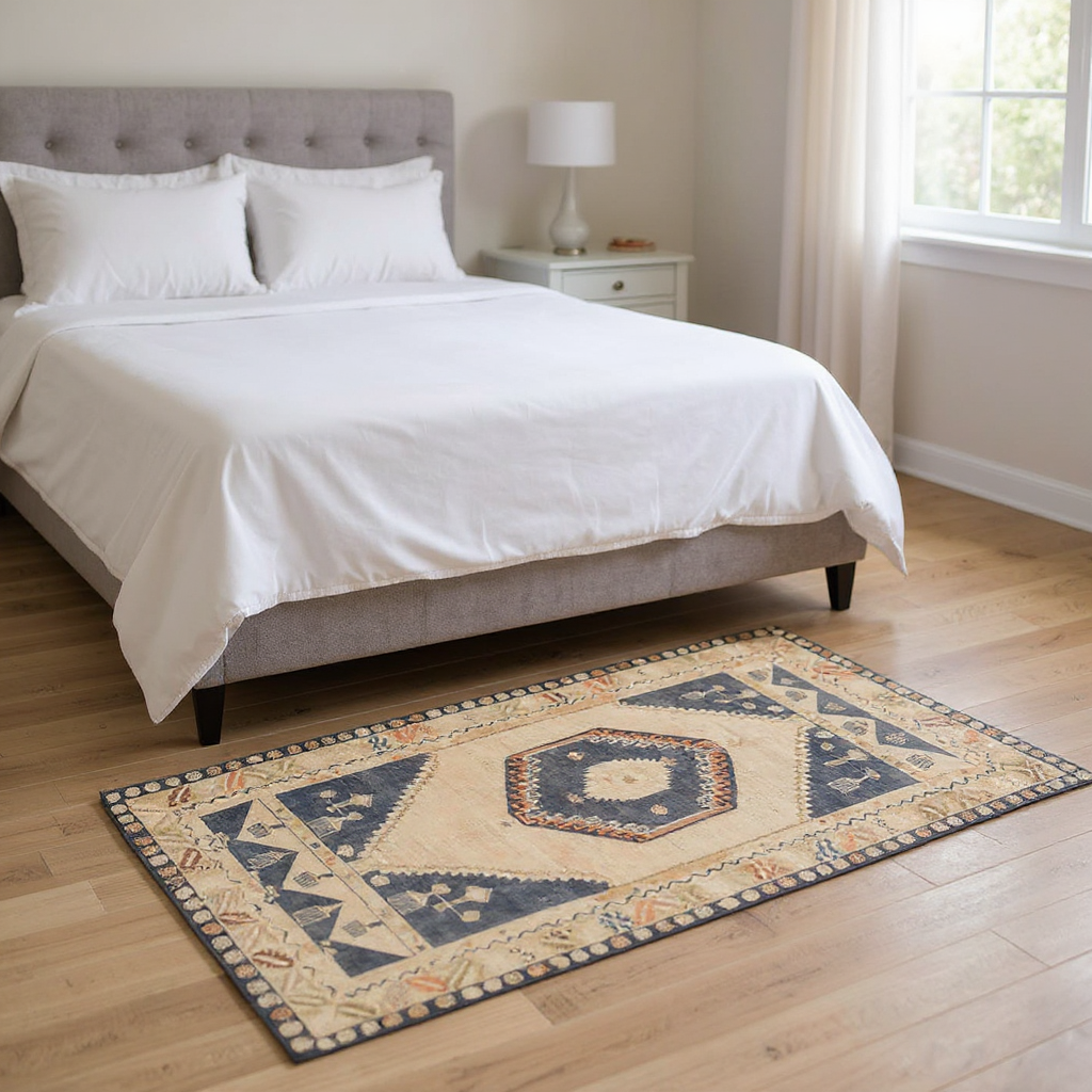 4.4 x 8.2 ft Hand Knotted Vintage Oushak Rug