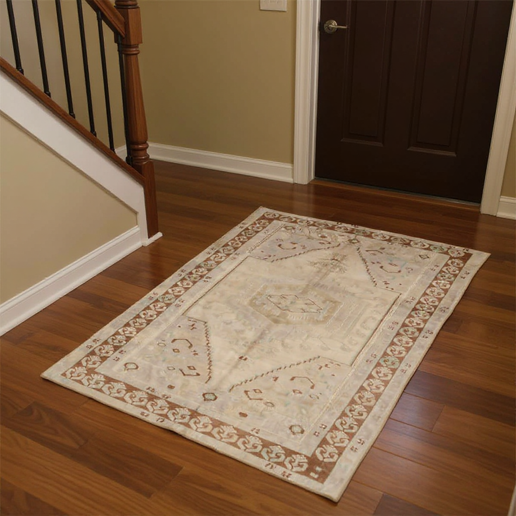 4.7 x 8.6 ft Hand Knotted Oushak Rug