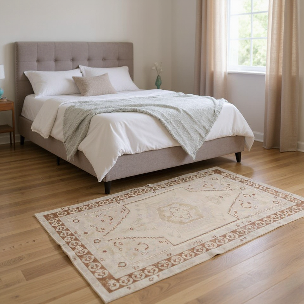 4.7 x 8.6 ft Hand Knotted Oushak Rug