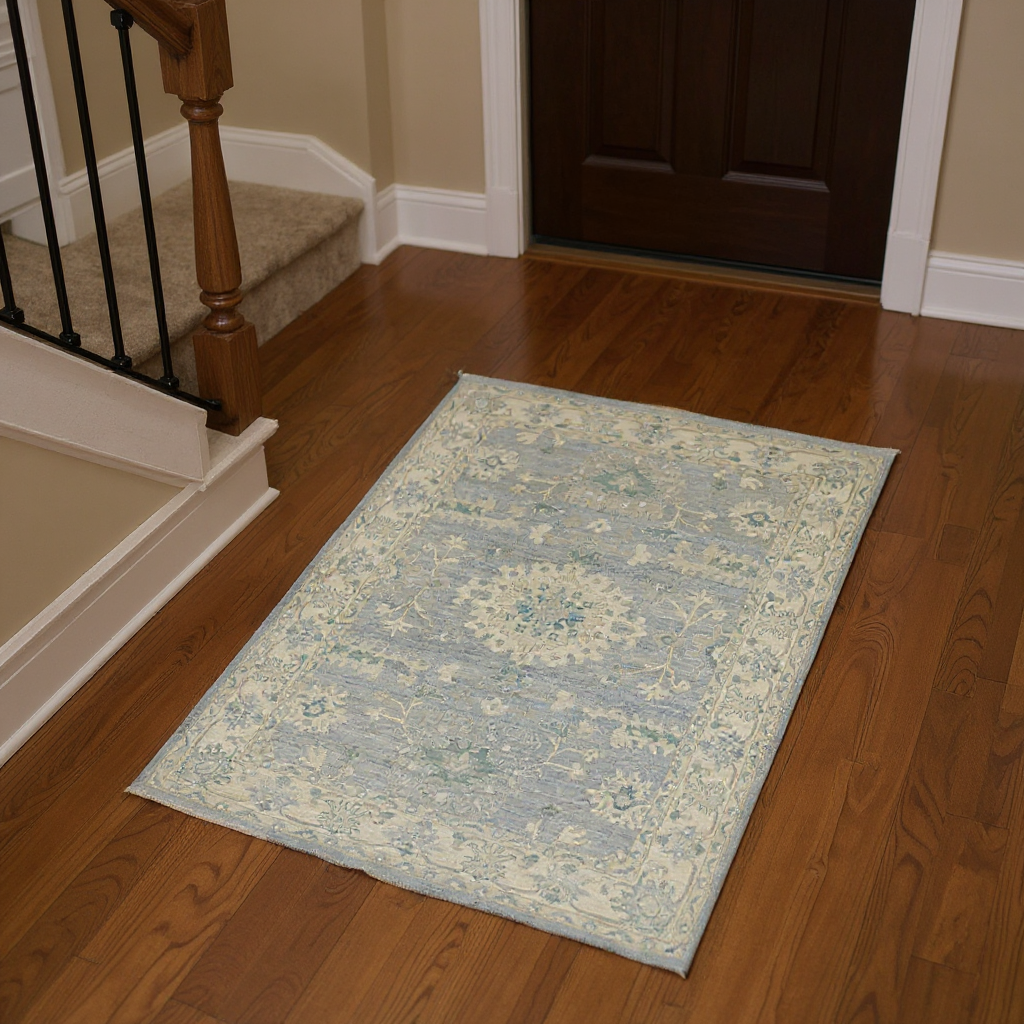 4.8 x 6.9 ft Hand Knotted Oushak Rug