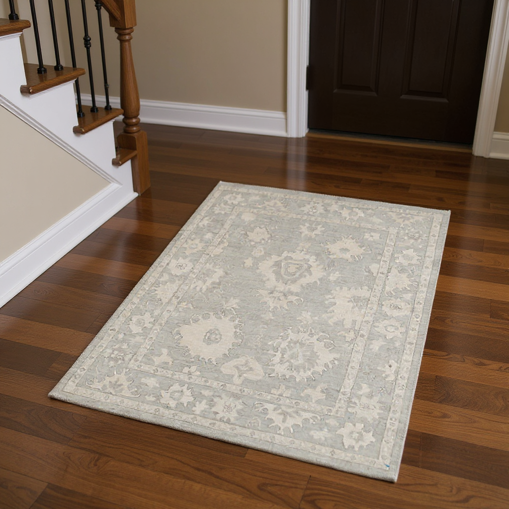 4.8 x 6.5 ft Hand Knotted Oushak Rug