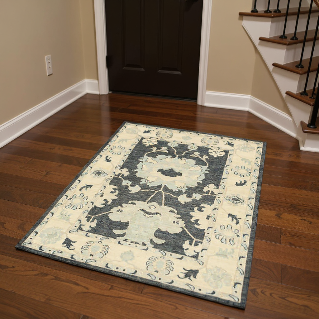 3.11 x 5.10 ft Hand Knotted Oushak Rug