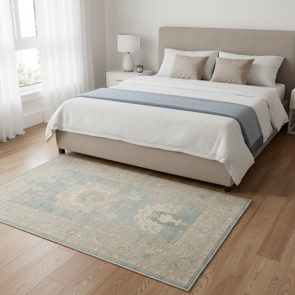 4.1 x 5.10 ft Hand Knotted Oushak Rug
