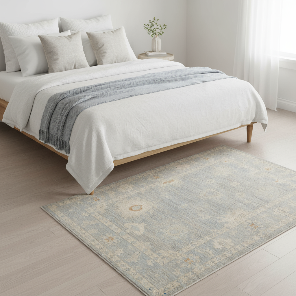 4.1 x 6 ft Hand Knotted Oushak Rug