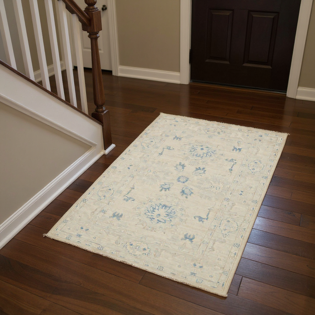 4 x 5.9 ft Hand Knotted Oushak Rug