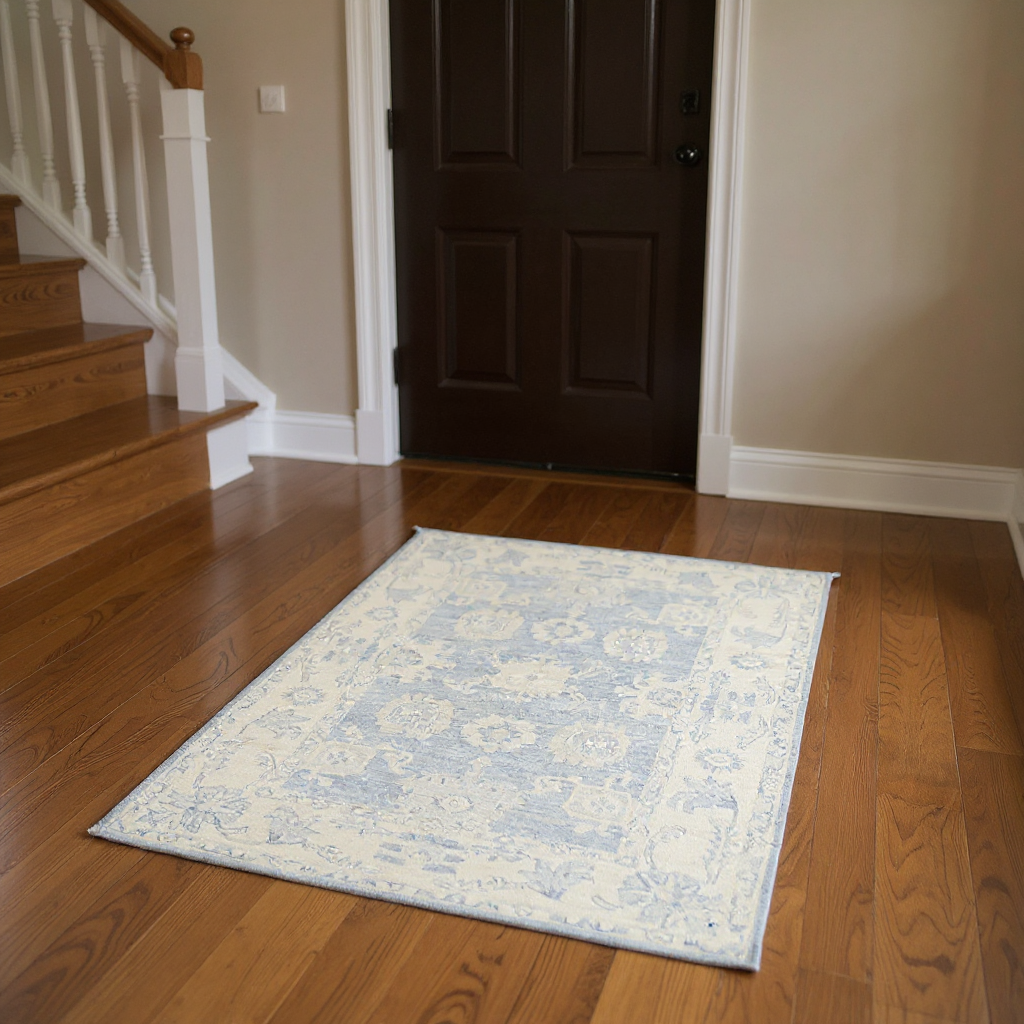 4 x 5.10 ft Hand Knotted Oushak Rug