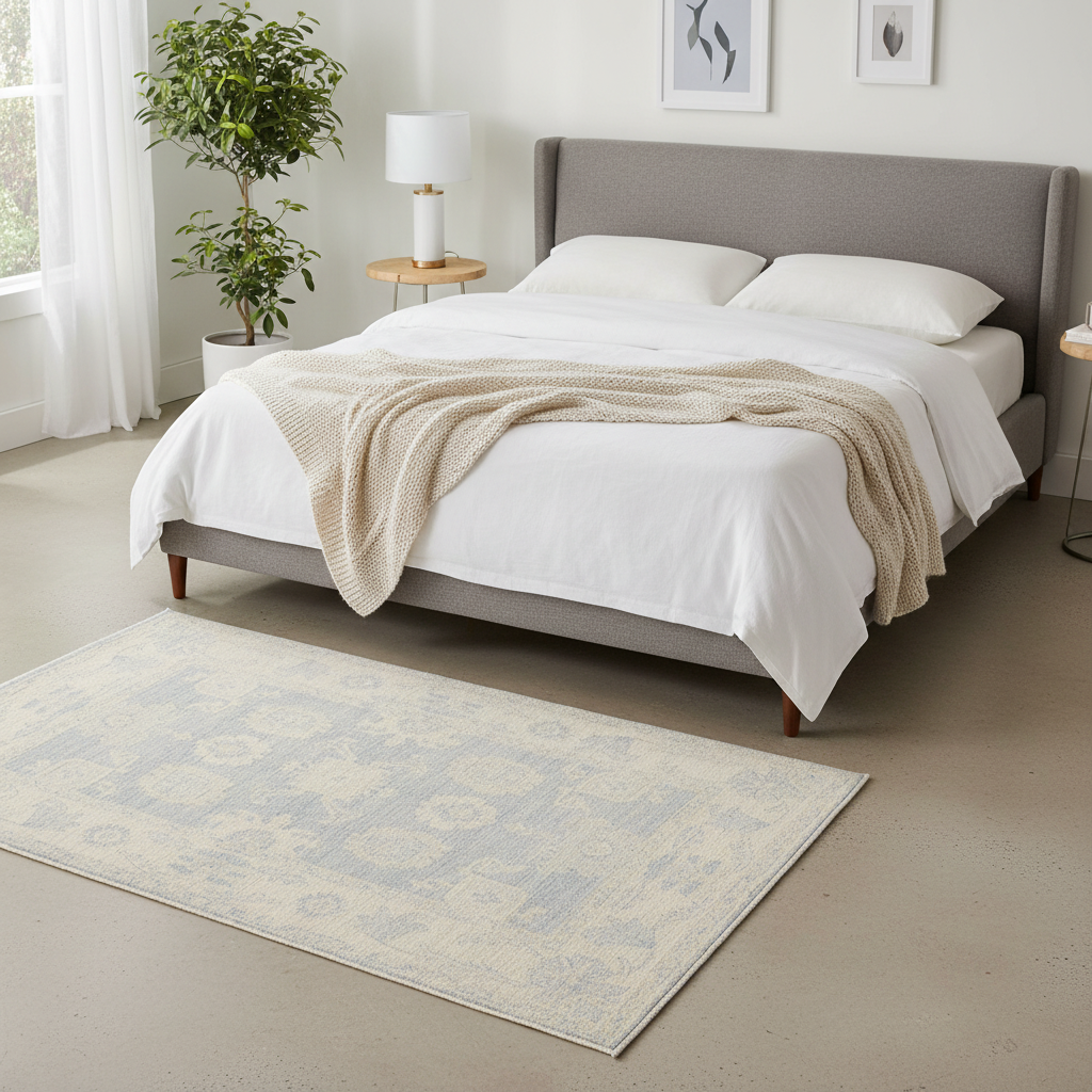 4 x 5.10 ft Hand Knotted Oushak Rug