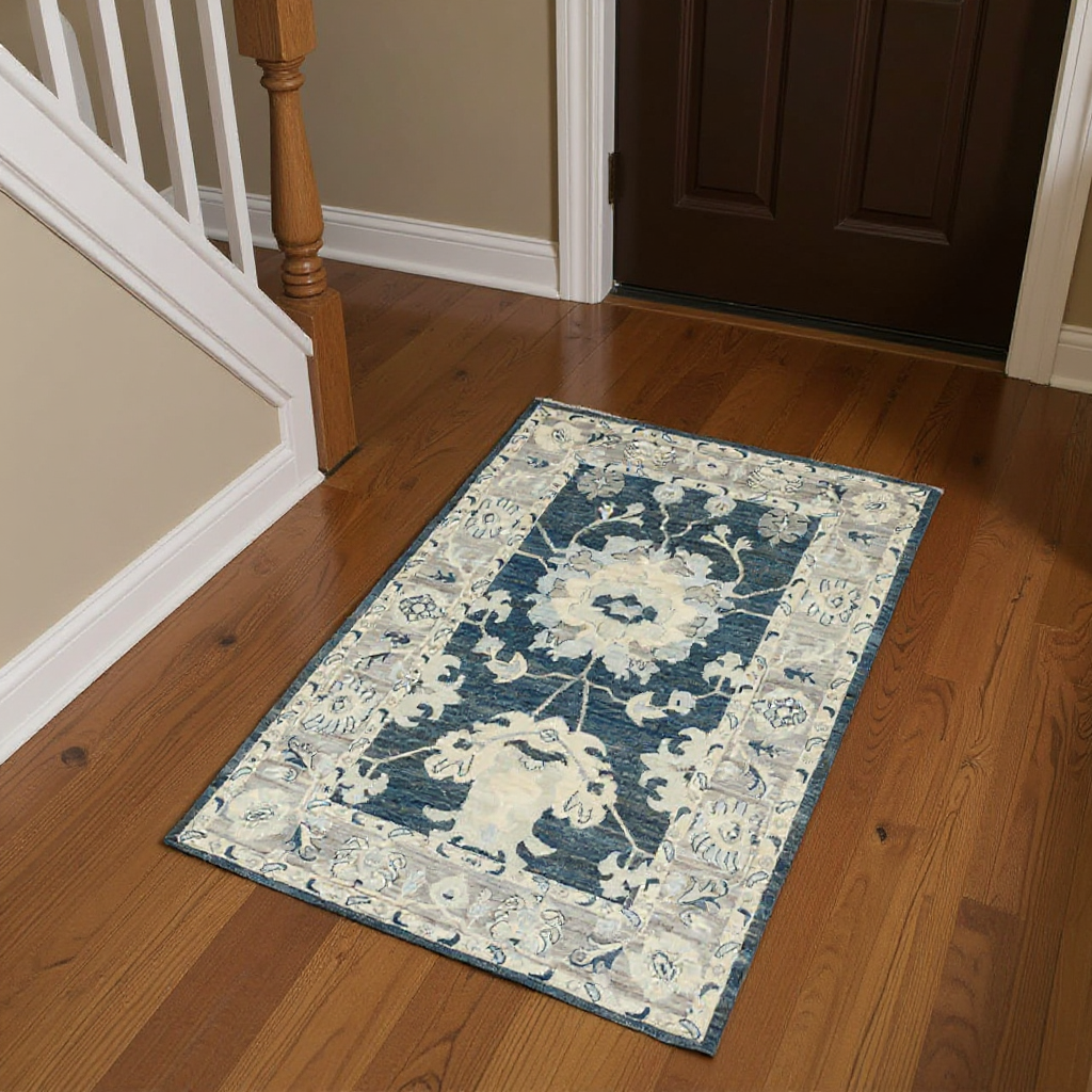 4.2 x 6.3 ft Hand Knotted Oushak Rug