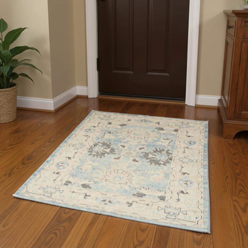4.1 x 6.1 ft Hand Knotted Oushak Rug