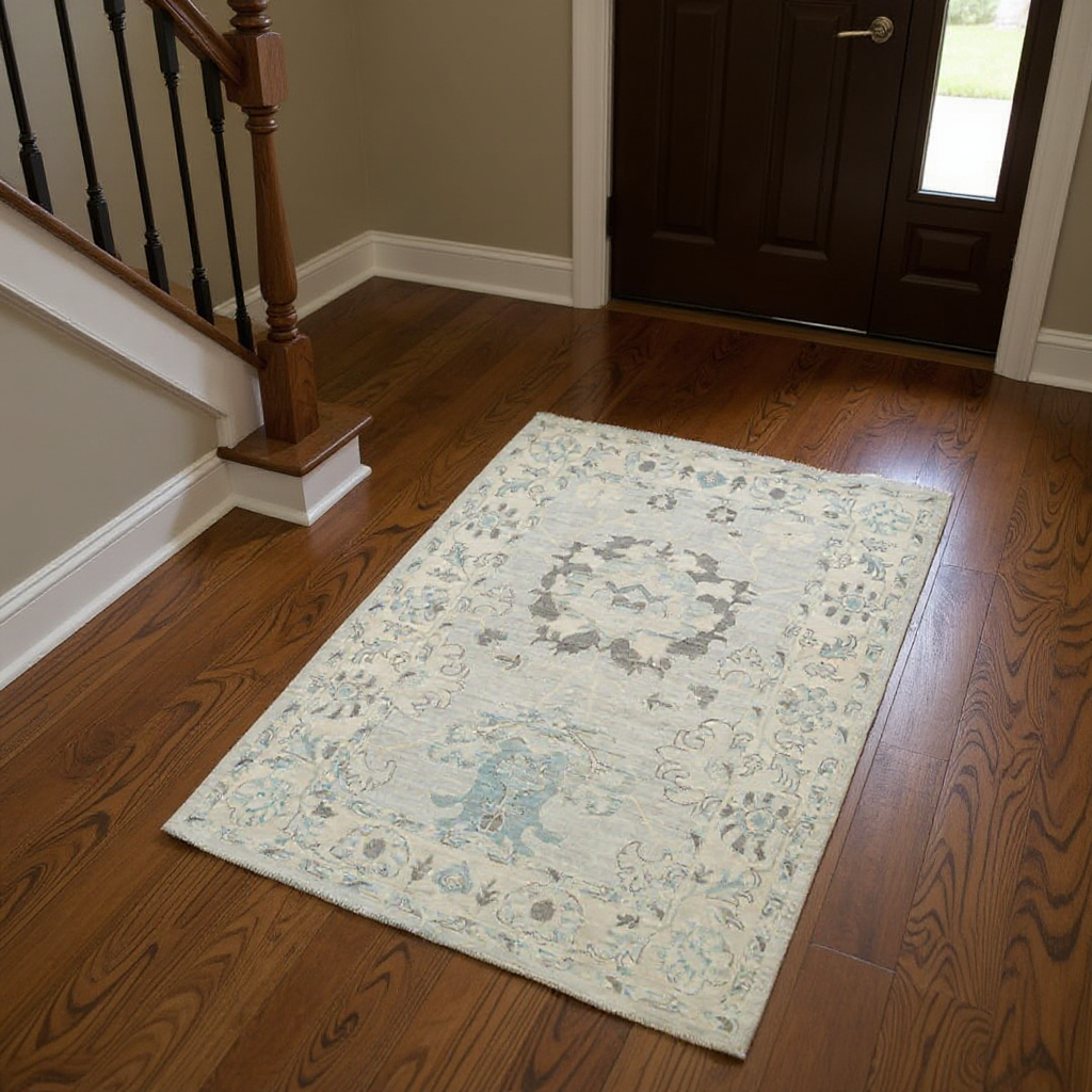 3.11 x 5.10 ft Hand Knotted Oushak Rug