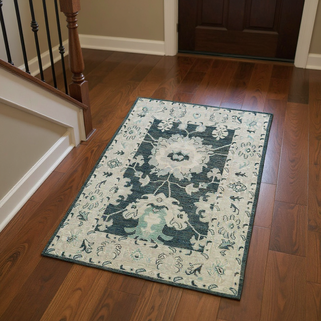 3.11 x 5.7 ft Hand Knotted Oushak Rug