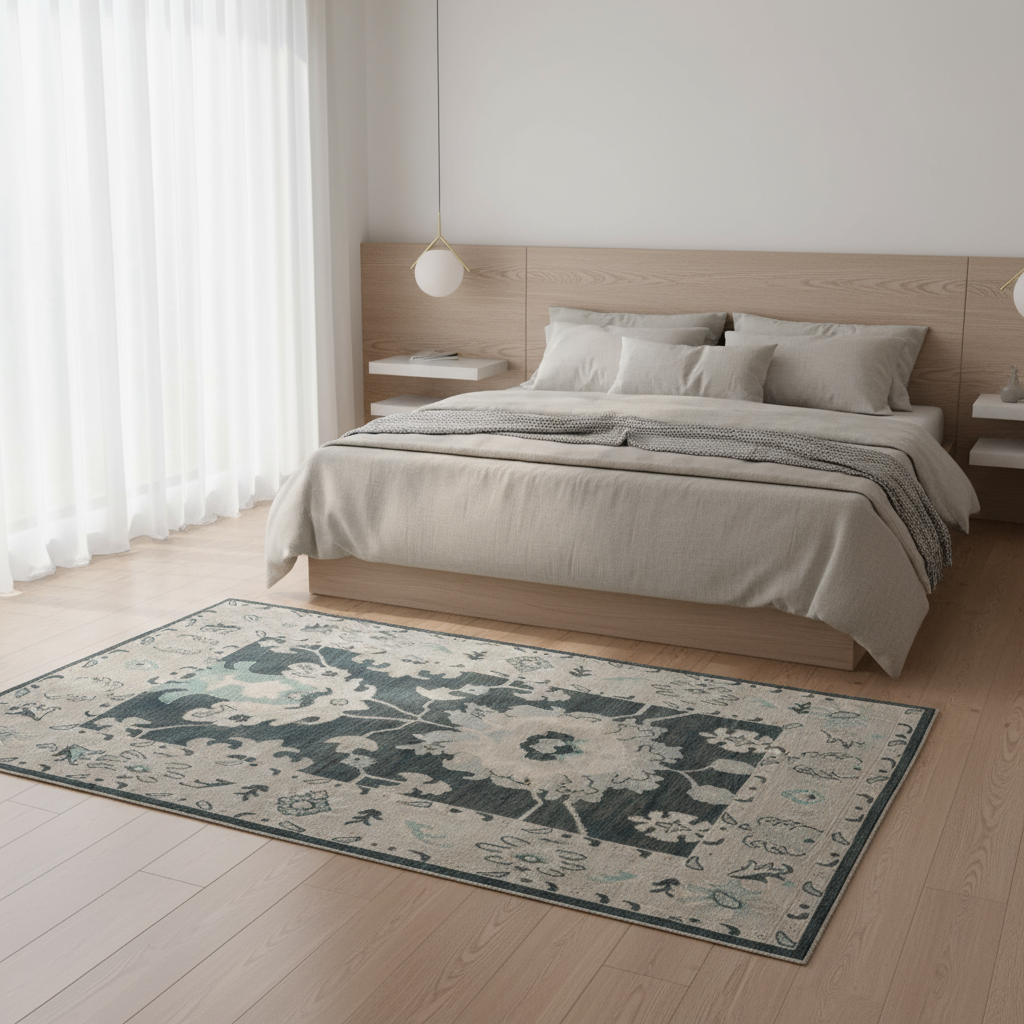 3.11 x 5.7 ft Hand Knotted Oushak Rug