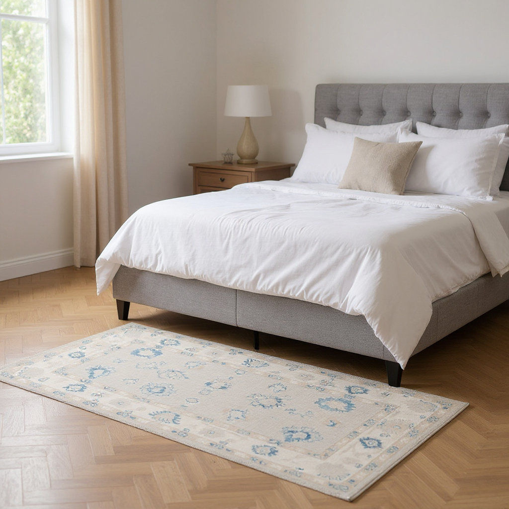 3.11 x 6.3 ft Hand Knotted Oushak Rug