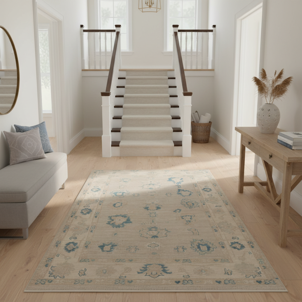 3.11 x 6.3 ft Hand Knotted Oushak Rug