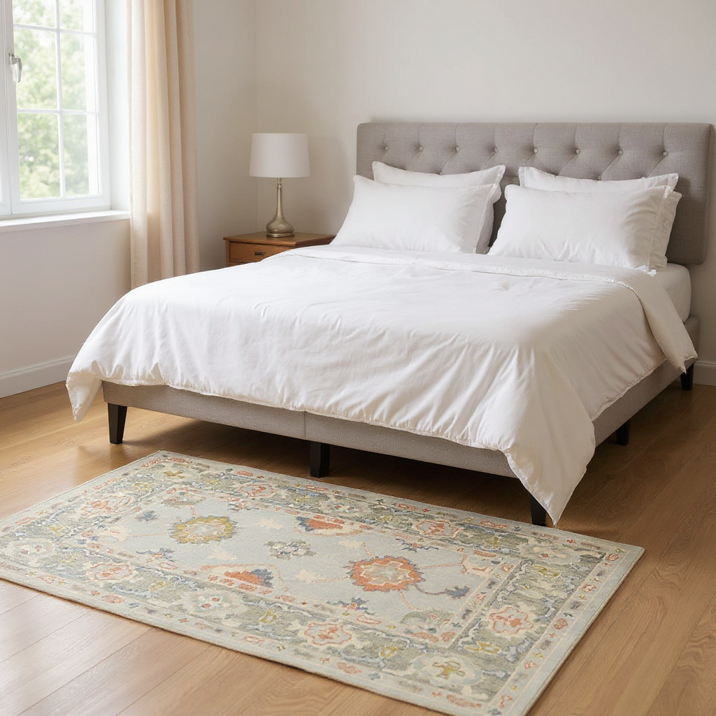 4 x 5.8 ft Hand Knotted Oushak Rug