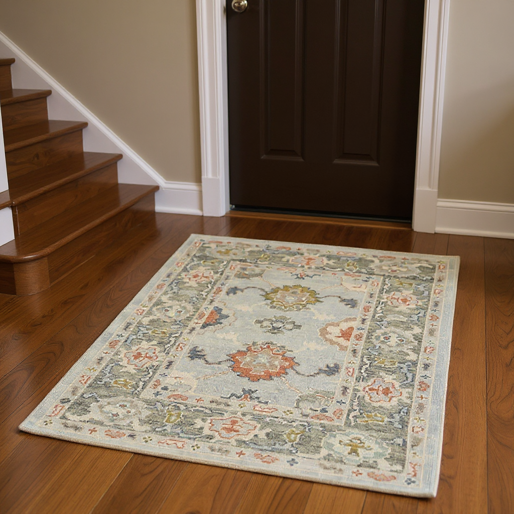 4 x 5.8 ft Hand Knotted Oushak Rug