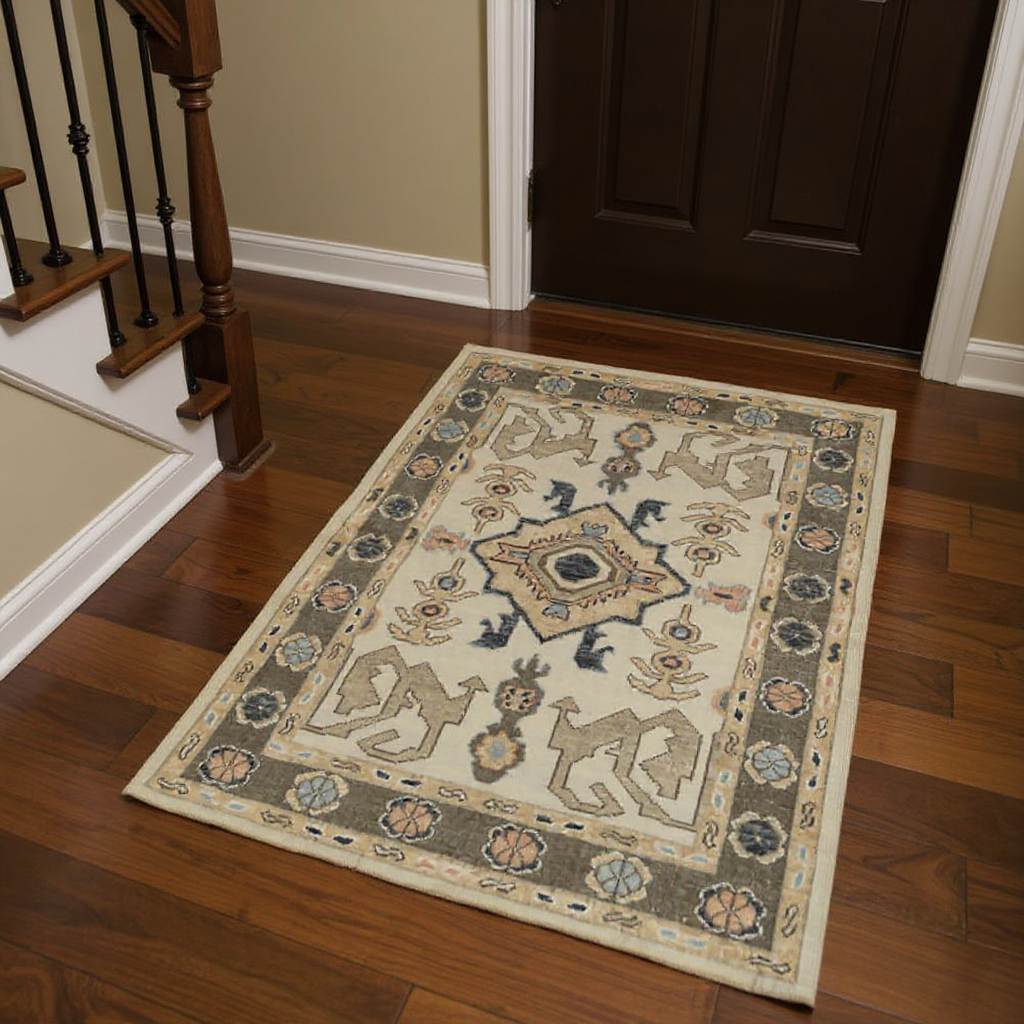 4 x 6 ft Hand Knotted Oushak Rug