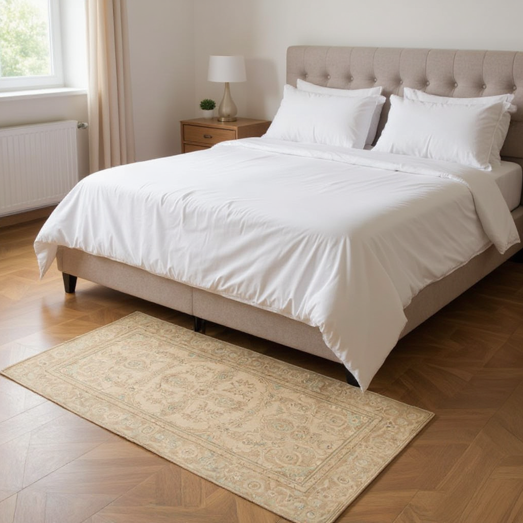 4 x 6.3 ft Hand Knotted Kerman Rug