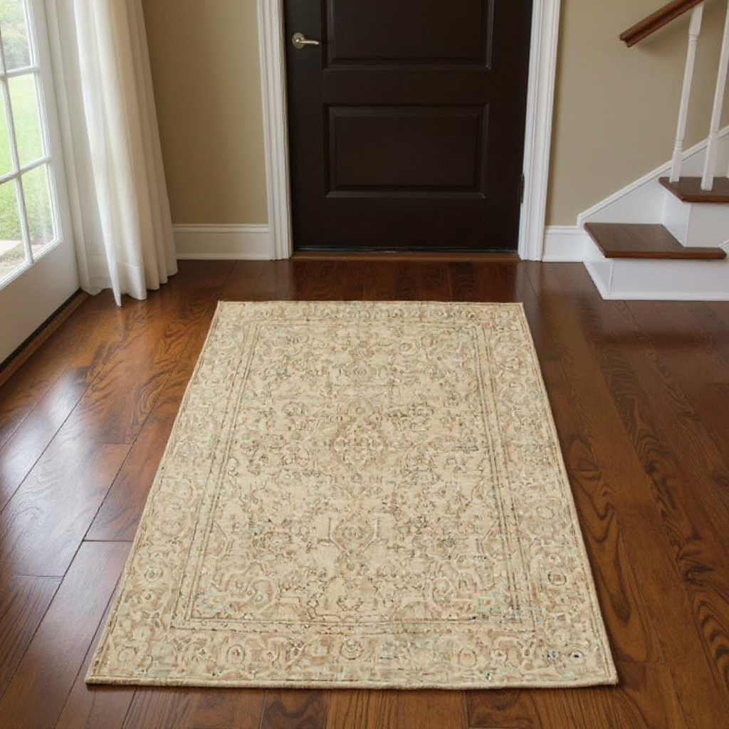 4 x 6.3 ft Hand Knotted Kerman Rug