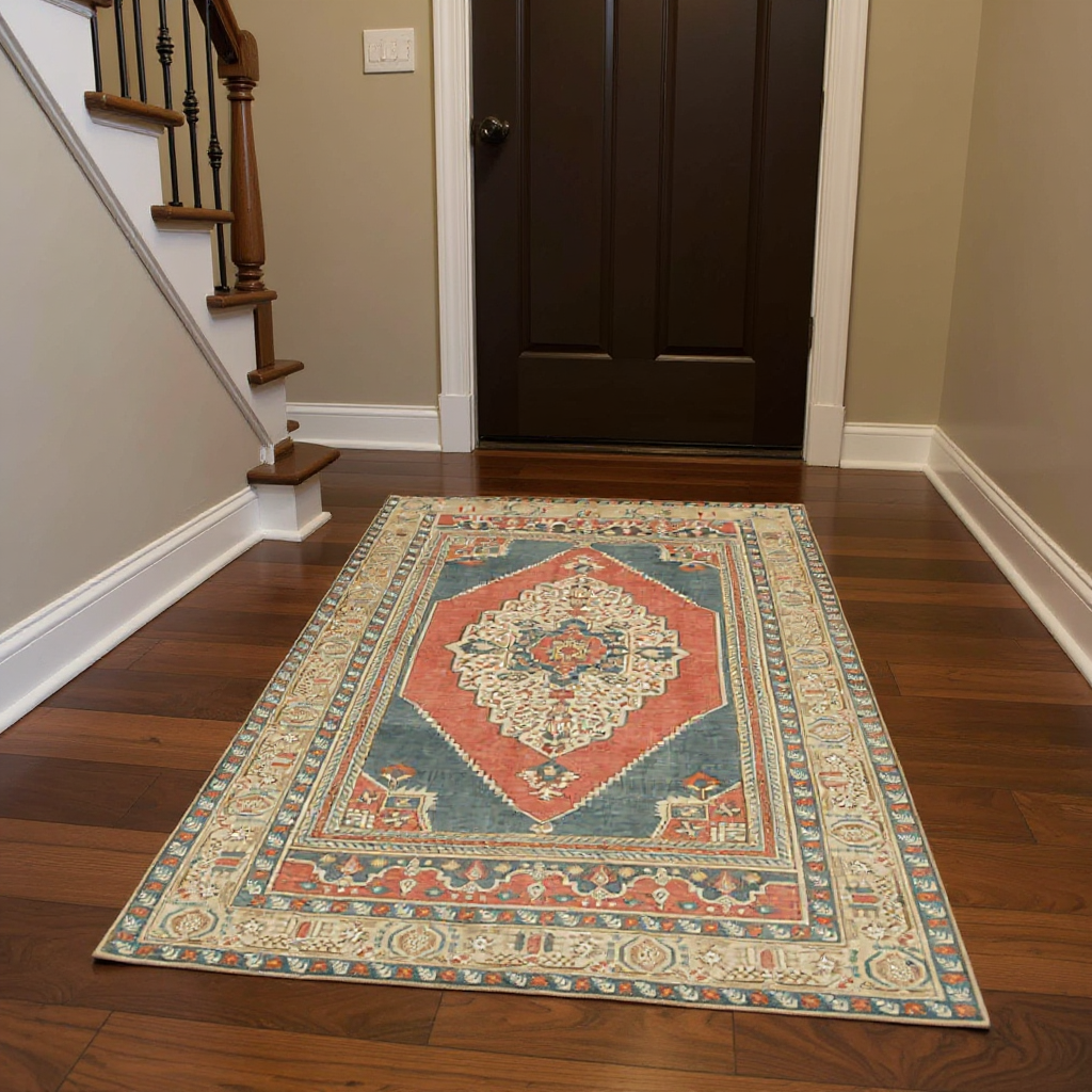 3.10 x 6.3 ft Hand Knotted Vintage Oushak Rug