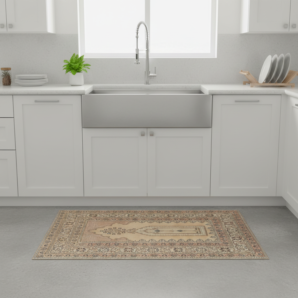 2.6 x 3.7 ft Hand Knotted Turkish Oushak Rug