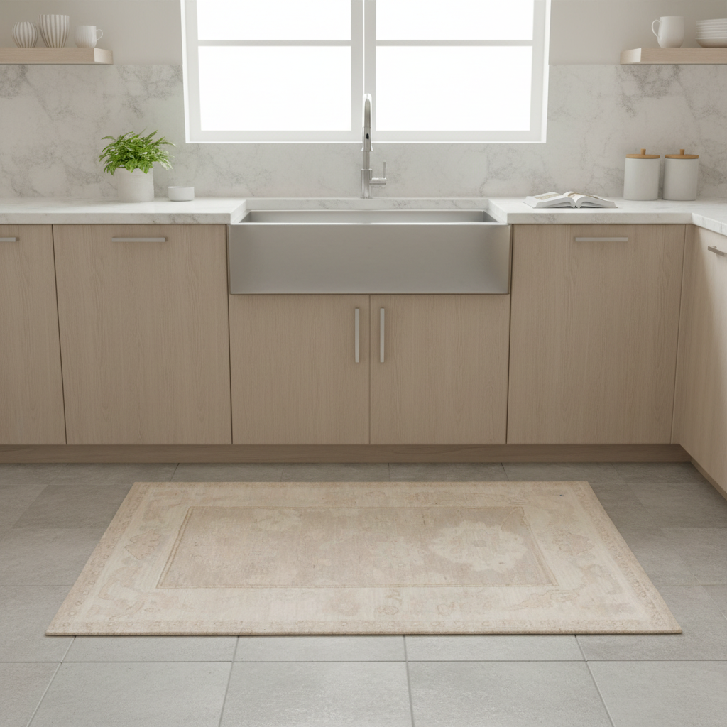 2.8 x 3.11 ft Hand Knotted Oushak Rug