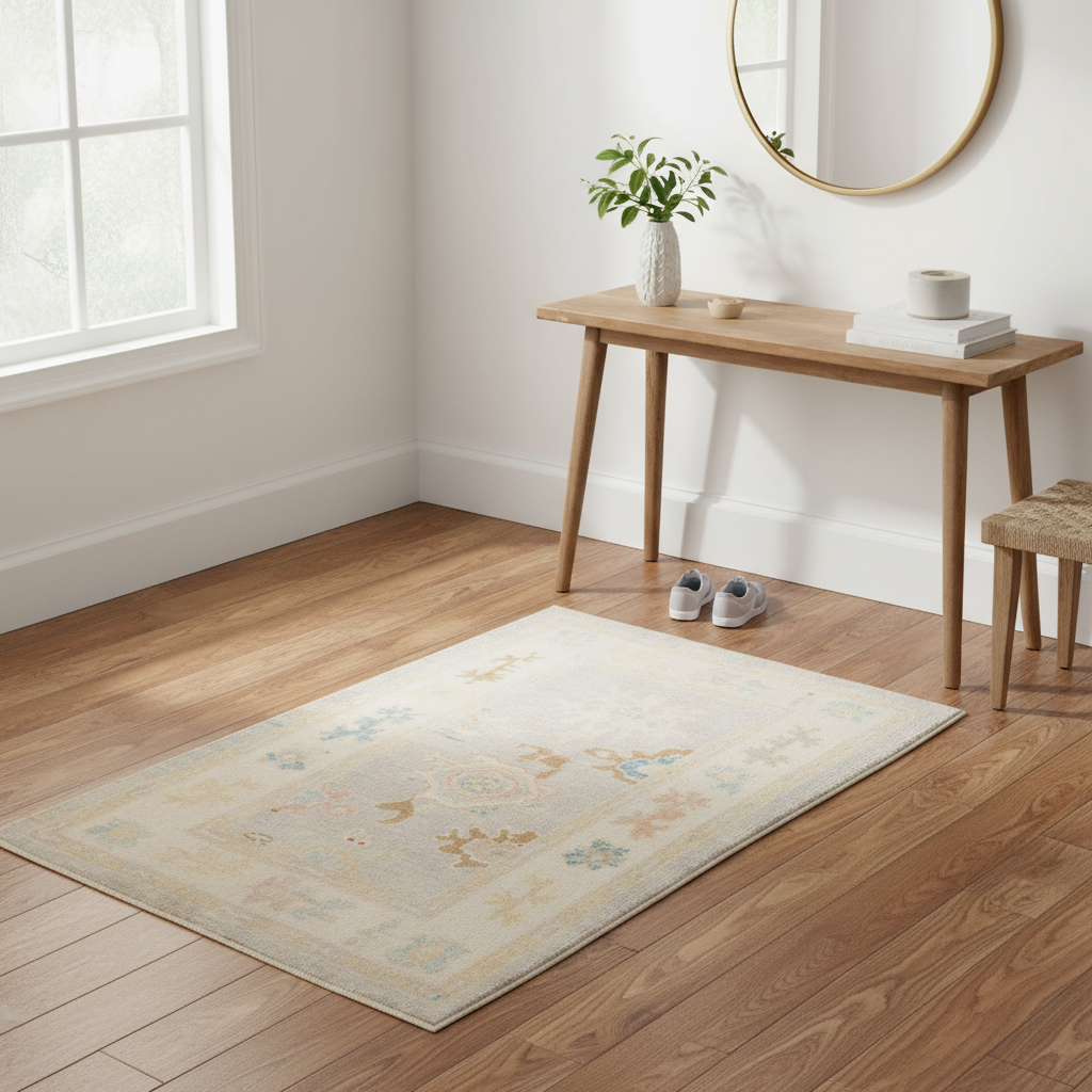 2.10 x 4.5 ft Hand Knotted Oushak Rug