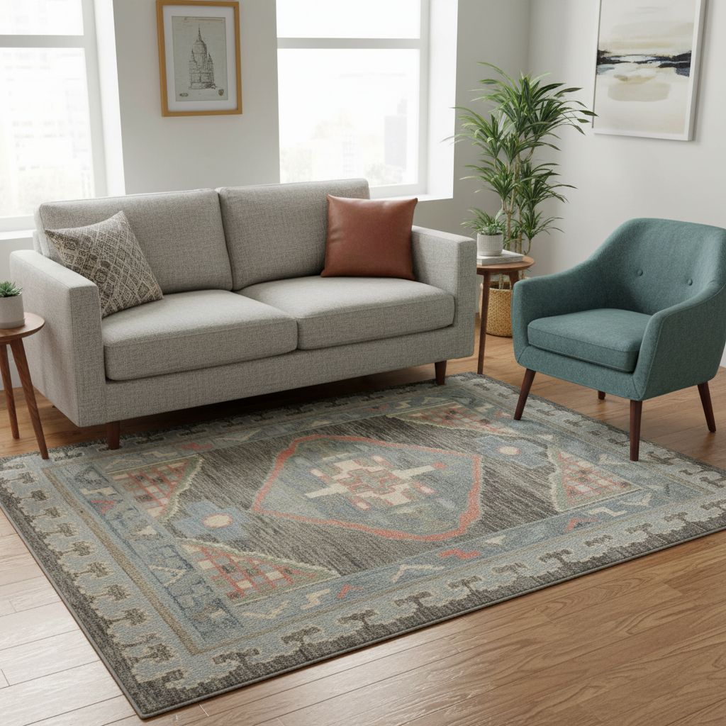 5 x 6.10 ft Hand Knotted Oushak Rug