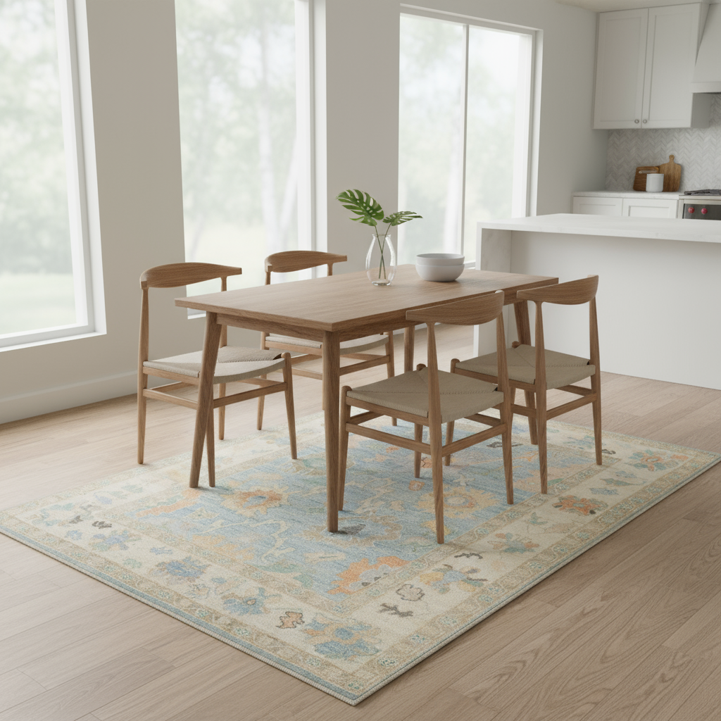 5.6 x 7.1 ft Hand Knotted Oushak Rug