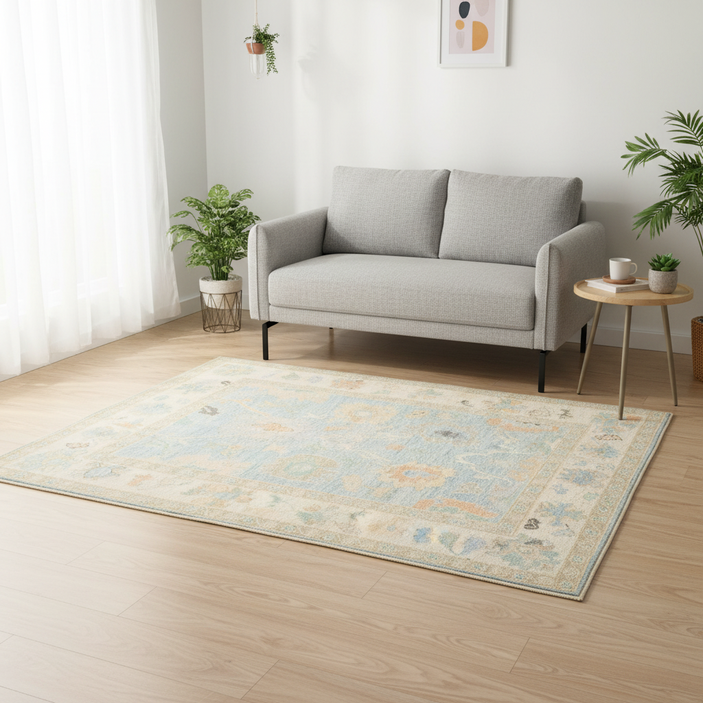 5.6 x 7.1 ft Hand Knotted Oushak Rug