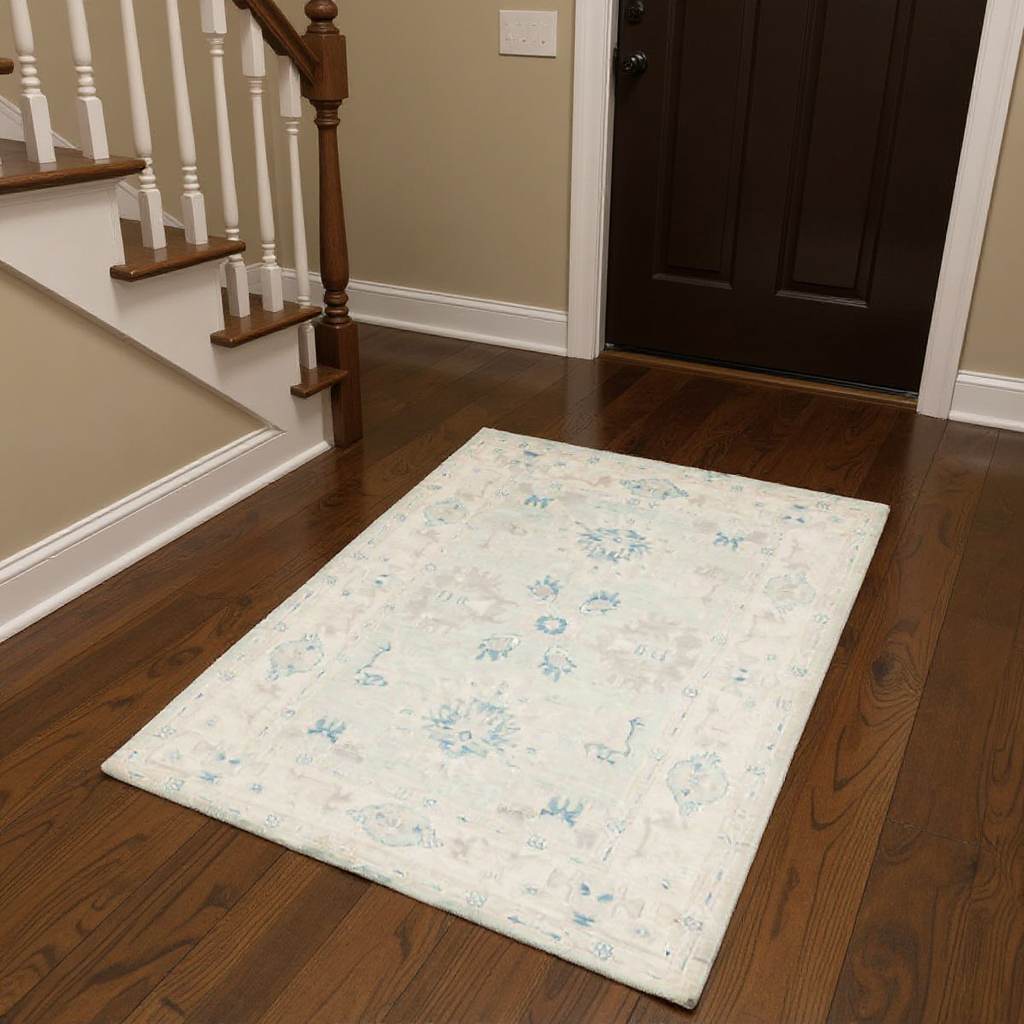 4.2 x 6.2 ft Hand Knotted Oushak Rug