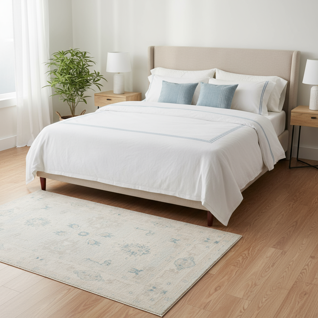 4.2 x 6.2 ft Hand Knotted Oushak Rug